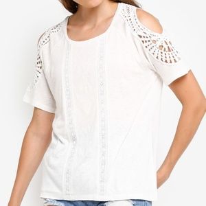 Embroidered Linen White Desigual T-Shirt - NWOT